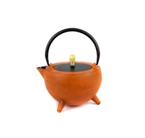 Gusseisen Teekanne 1,0L Pop orange/schwarz